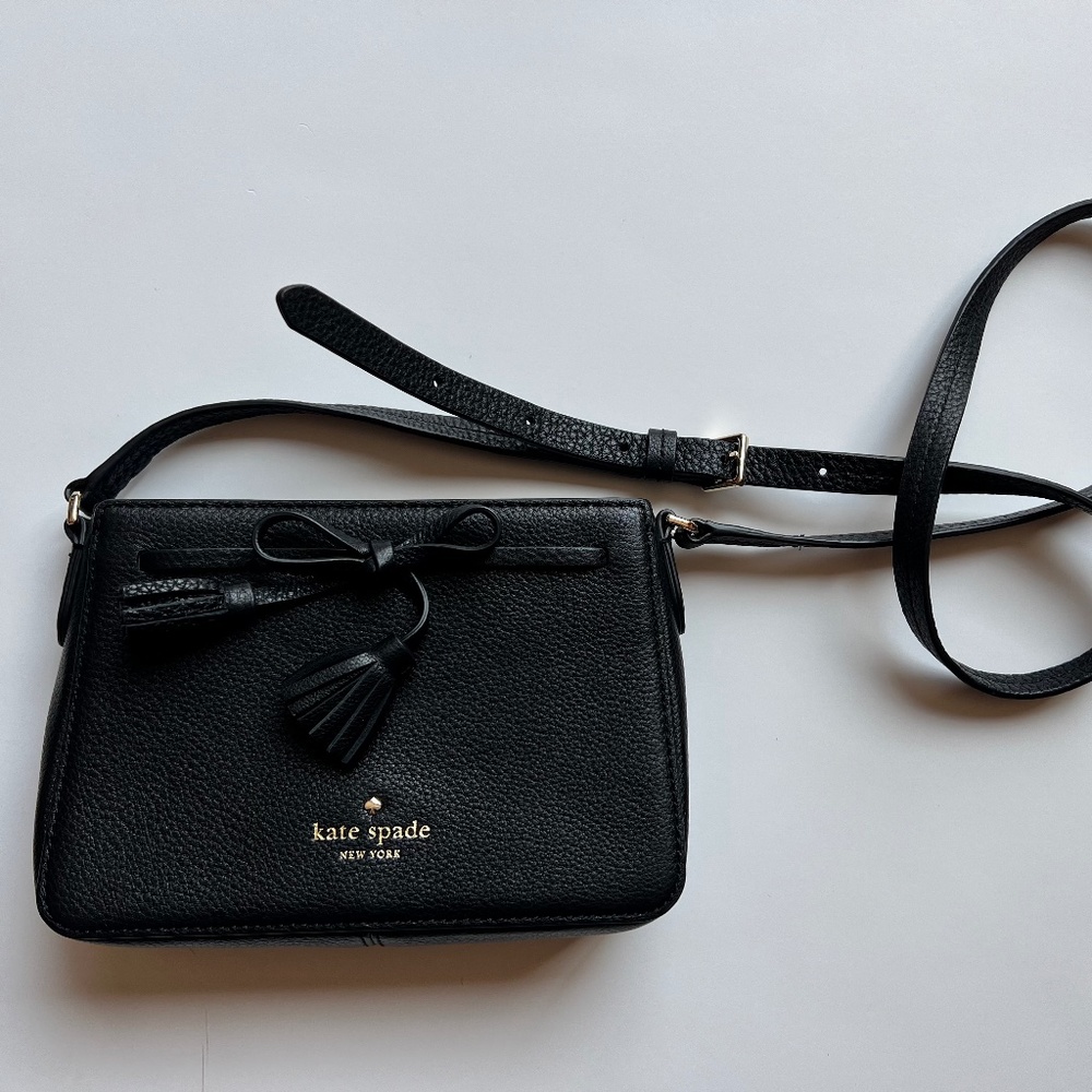 Kate Spade Crossbody Black Leather Evening Bag